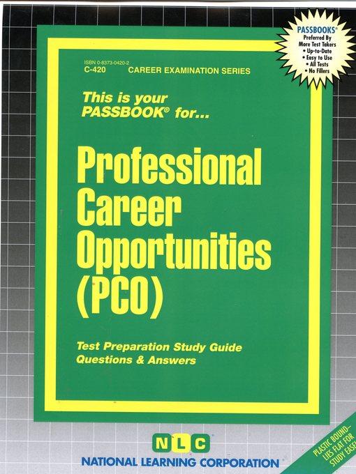 Title details for Professional Career Opportunities (PCO) by National Learning Corporation - Available